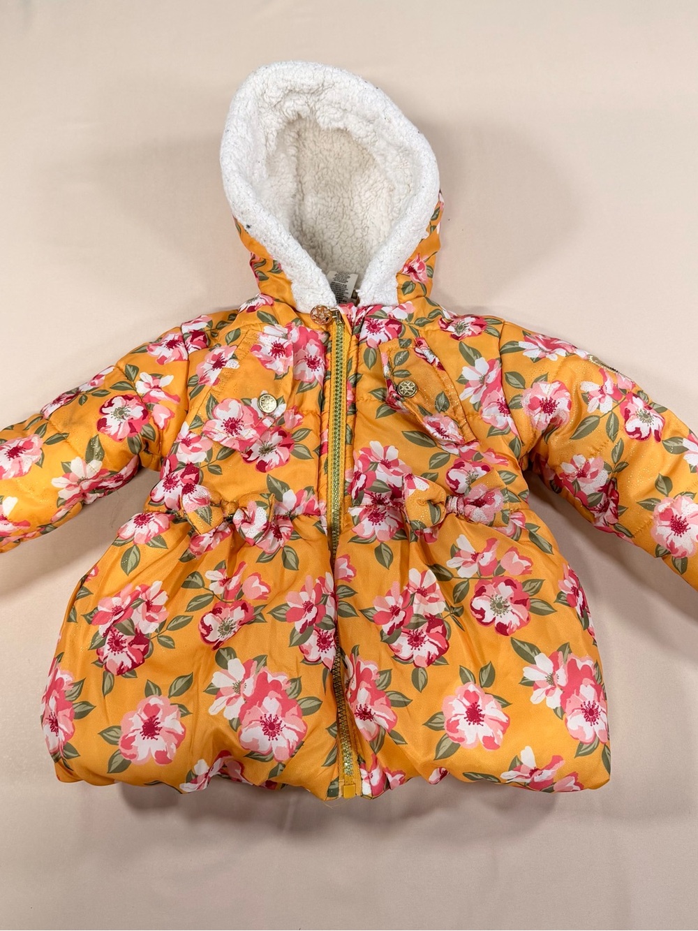 Nicole Miller NY toddler girl floral puffer jacket 2T